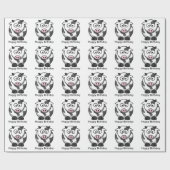 Funny Cartoon Cow met roze Nose Happy Birthday Cadeaupapier (Vlak)