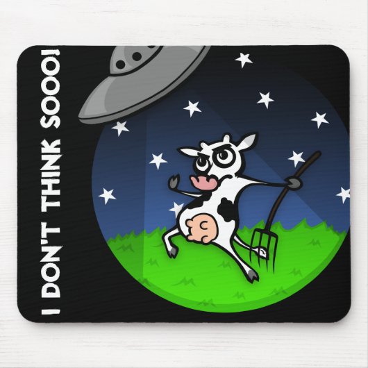 FUNNY CARTOON COW UFO ABDUCTION MUISMAT (Voorkant)