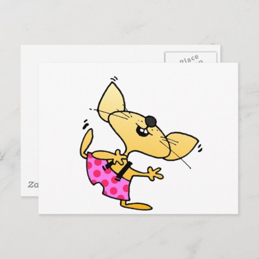 Funny Cartoon Dancing Rat Briefkaart (Voorkant / Achterkant)