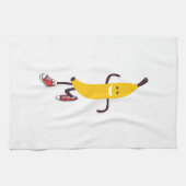 Funny Cartoon die Banana exploiteert Theedoek (Horizontaal)