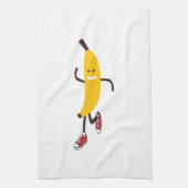 Funny Cartoon die Banana exploiteert Theedoek (Verticaal)