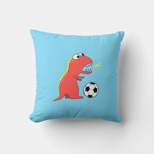 Funny Cartoon Dinosaur die Kinderen speelt Kussen (Voorkant)