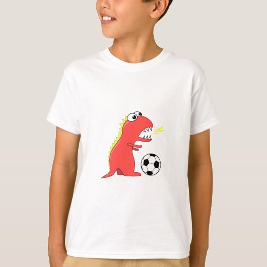 Funny Cartoon Dinosaur die Kinderen speelt T-shirt (Voorkant)