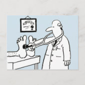 Funny Cartoon Doctor Using Stethoscoop on Patient Briefkaart (Voorkant)