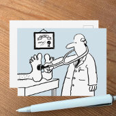 Funny Cartoon Doctor Using Stethoscoop on Patient Briefkaart