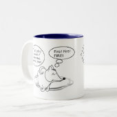 Funny Cartoon Dog Birthday Tweekleurige Koffiemok (Voorkant links)