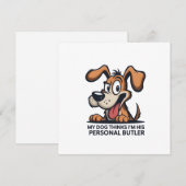 Funny Cartoon Dog Butler Quote Feestdagenkaart (Voorkant / Achterkant)