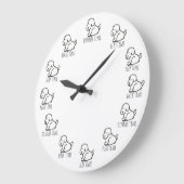 Funny Cartoon Dog Dinner Play Walk Nap Time Clock Grote Klok (Hoek)