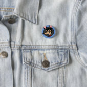 FUNNY CARTOON DOG GRAPHIC ROUND BUTTON (In situ)