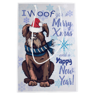 Funny Cartoon Dog kerstgroet Medium Cadeauzakje