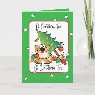 Funny Cartoon Dog Lover Pet Christmas Kaart