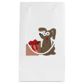 Funny Cartoon Dog met Cadeau Klein Cadeauzakje (Voorkant)