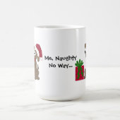 Funny Cartoon Dog met Gezegde Koffiemok (Center)