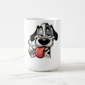 funny cartoon dog mug with tongue out koffiemok (Center)
