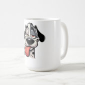 funny cartoon dog mug with tongue out koffiemok (Voorkant rechts)