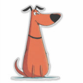 Funny Cartoon Dog Sticker (Voorkant)