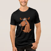 Funny Cartoon Dog Tri-Blend Shirt (Voorkant)