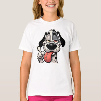 funny cartoon dog with its tongue hanging out t-shirt