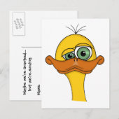 Funny Cartoon Duck Aankondigingskaart (Voorkant / Achterkant)