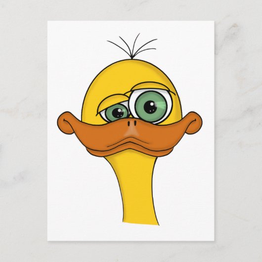 Funny Cartoon Duck Aankondigingskaart (Voorkant)