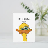 Funny Cartoon Duck Aankondigingskaart (Staand voorkant)