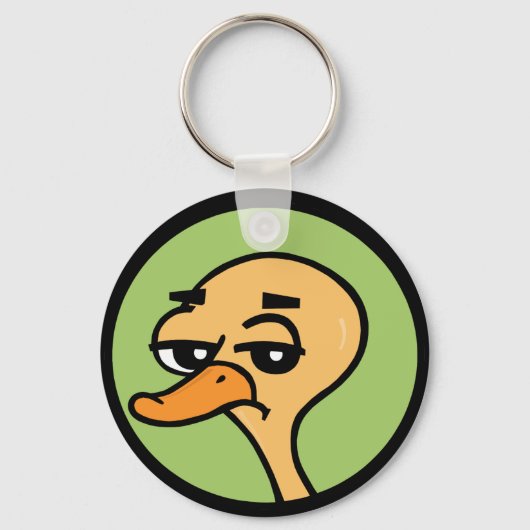 FUNNY CARTOON DUCK ROUND SLEUTELHANGER (Voorkant)