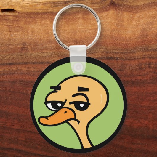 FUNNY CARTOON DUCK ROUND SLEUTELHANGER (Voorkant)