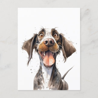 Funny Cartoon Duitse Pointer Dog Briefkaart