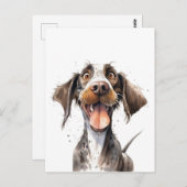 Funny Cartoon Duitse Pointer Dog Briefkaart (Voorkant / Achterkant)