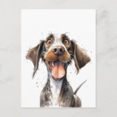 Funny Cartoon Duitse Pointer Dog Briefkaart (Voorkant)