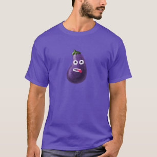 Funny Cartoon Eggplant Dark T-shirt