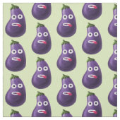 Funny Cartoon Eggplant Pattern Stof (Swatch)