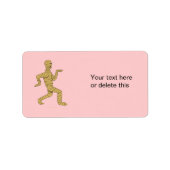 Funny Cartoon Egyptian Mummy Pyramids Custom Etiket (Voorkant)