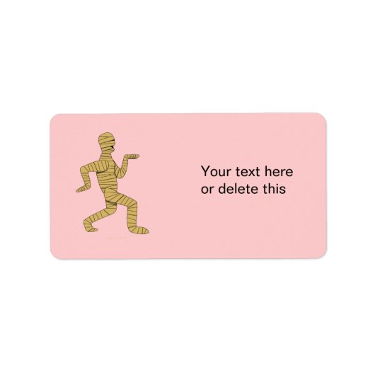 Funny Cartoon Egyptian Mummy Pyramids Custom Etiket (Voorkant)