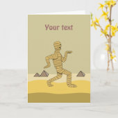 Funny Cartoon Egyptian Mummy Pyramids Custom Kaart (Gele Bloem)