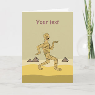 Funny Cartoon Egyptian Mummy Pyramids Custom Kaart