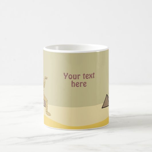 Funny Cartoon Egyptian Mummy Pyramids Custom Koffiemok (Center)