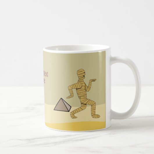 Funny Cartoon Egyptian Mummy Pyramids Custom Koffiemok (Rechts)
