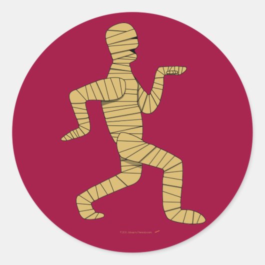 Funny Cartoon Egyptian Mummy Pyramids Custom Ronde Sticker (Voorkant)