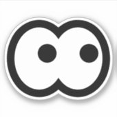 Funny Cartoon Eyeball Vinyl Sticker (Voorkant)