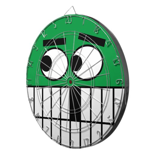 Funny cartoon face dartboard game (aangepaste kleu dartbord (Voorkant Rechts)