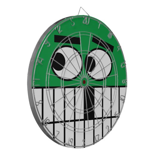 Funny cartoon face dartboard game (aangepaste kleu dartbord (Voorkant Links)