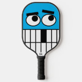 Funny cartoon face pickleball paddle met initialen (Voorkant)