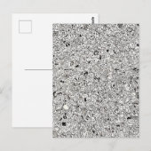 Funny Cartoon Faces Drawing Postcard Briefkaart (Voorkant / Achterkant)