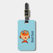Funny Cartoon Fish Ocean Pun Bagagelabel (Voorkant verticaal)