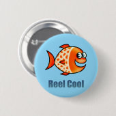 Funny Cartoon Fish Ocean Pun Ronde Button 5,7 Cm (Voorkant /achterkant)