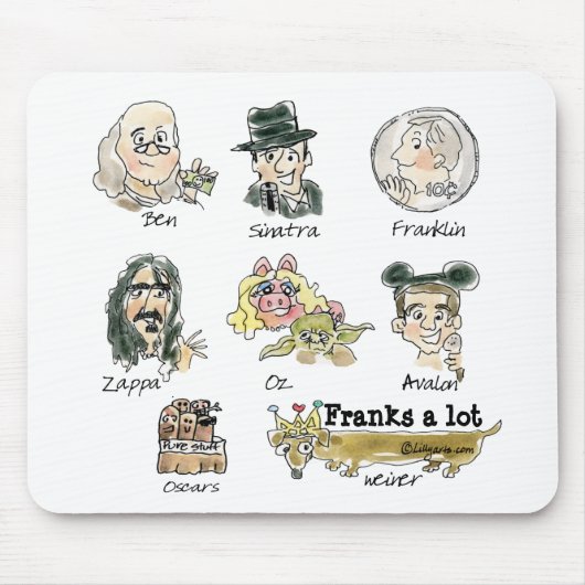 Funny Cartoon Franks een hoop Mousepad Muismat (Voorkant)