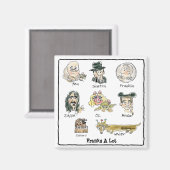 Funny Cartoon Frankt een groot vierkant magneet (Voorkant / Achterkant)