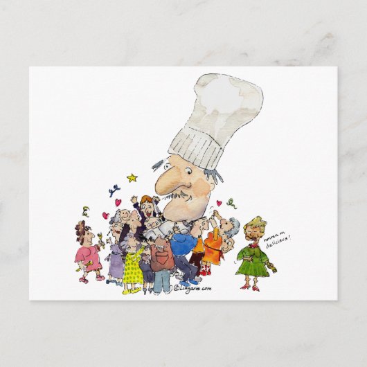 Funny Cartoon French Chef Briefkaart (Voorkant)