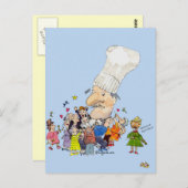 Funny Cartoon French Chef Briefkaart (Voorkant / Achterkant)